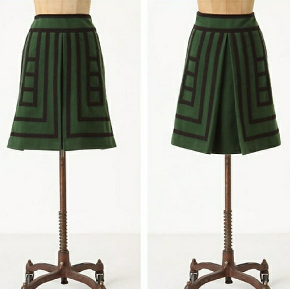 Anthropologie Maeve Tsuga hunter Green skirt - Picture 2 of 3